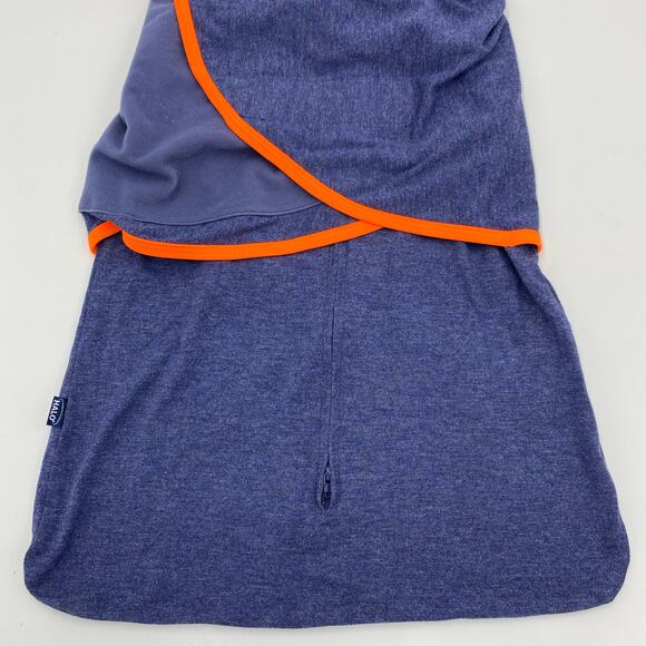 Halo Sleepsack Navy Ideal Temp Swaddle 2 Way Zipper Size 0-3 M 1.5 TOG - Picture 3 of 5